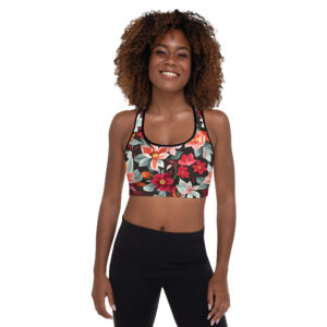 Floral Pattern Padded Sports Bra
