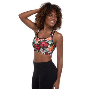 Floral Pattern Padded Sports Bra