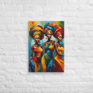 Trio African Women in Abstract Art 1 Canvas