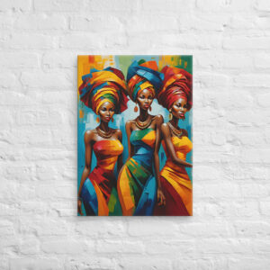 Trio African Women in Abstract Art 1 Canvas